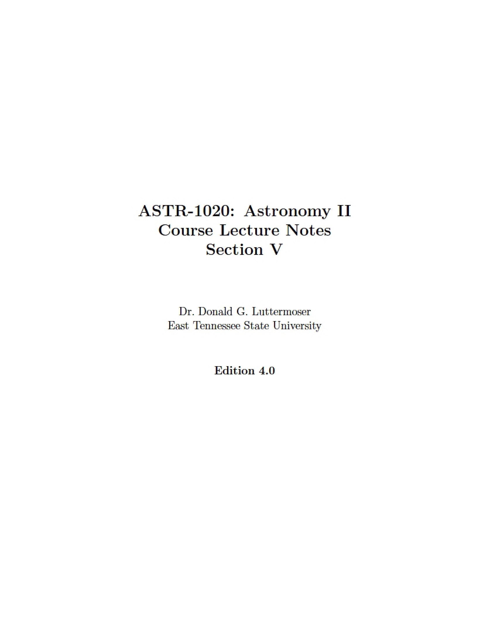 Notes from Lectures