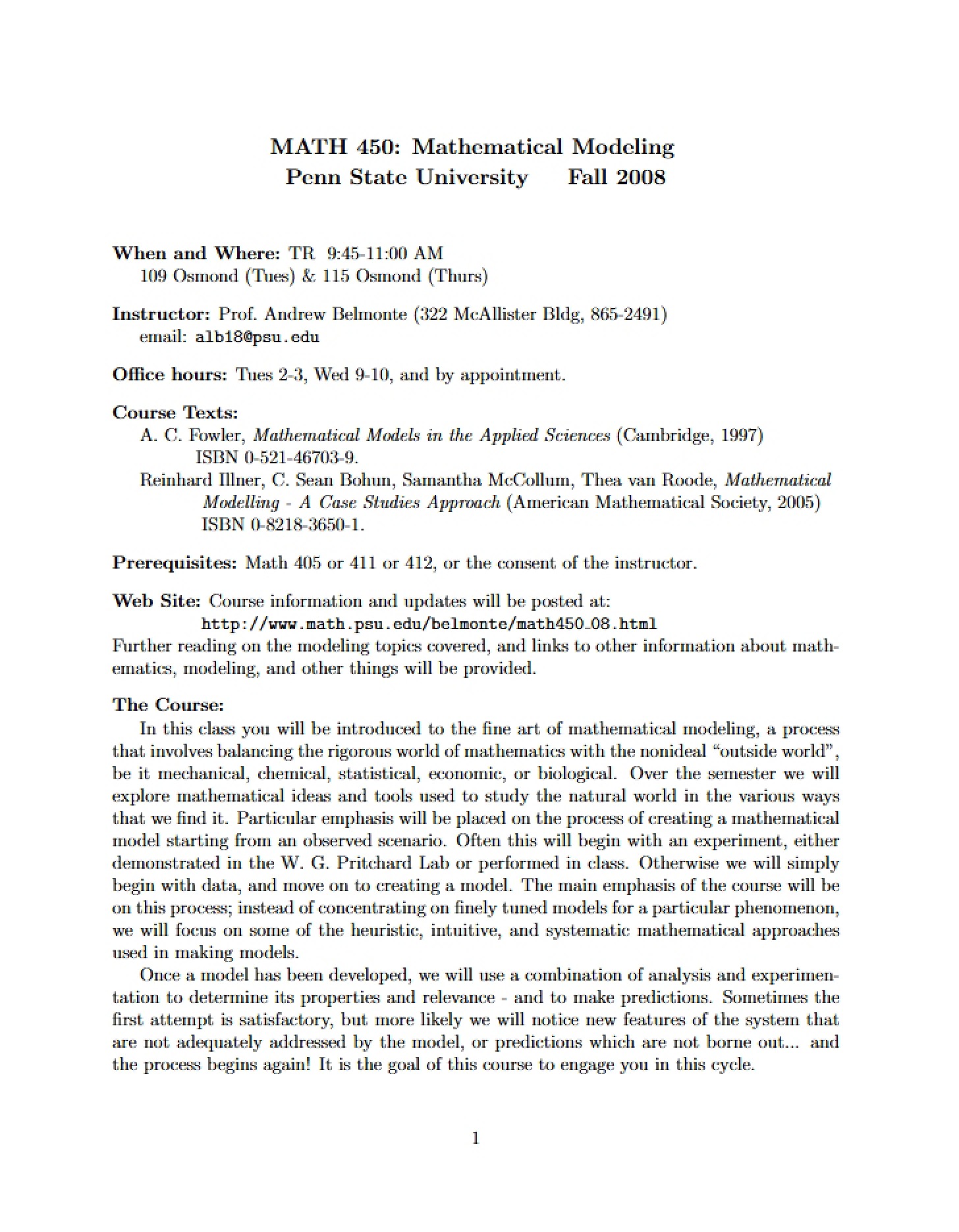 Modeling with Mathematics