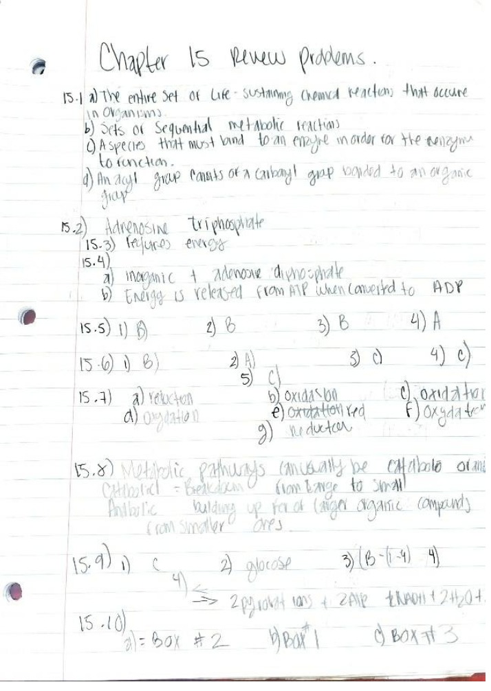 Review Problems for Chapter 15