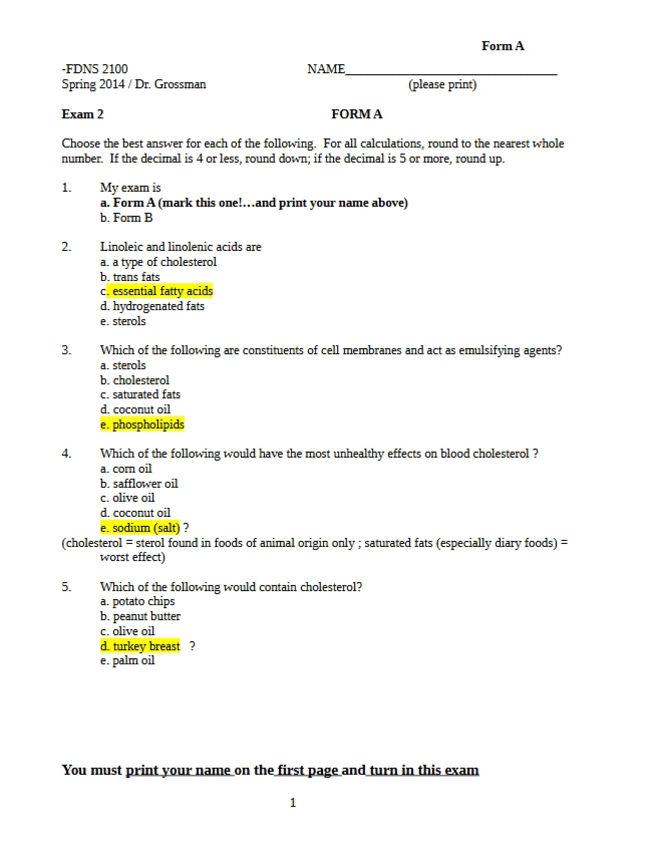 Second Examination