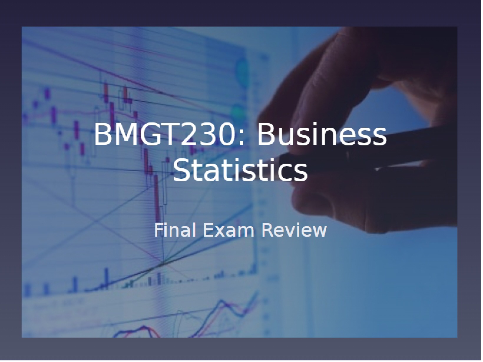 Statistics Final Exam