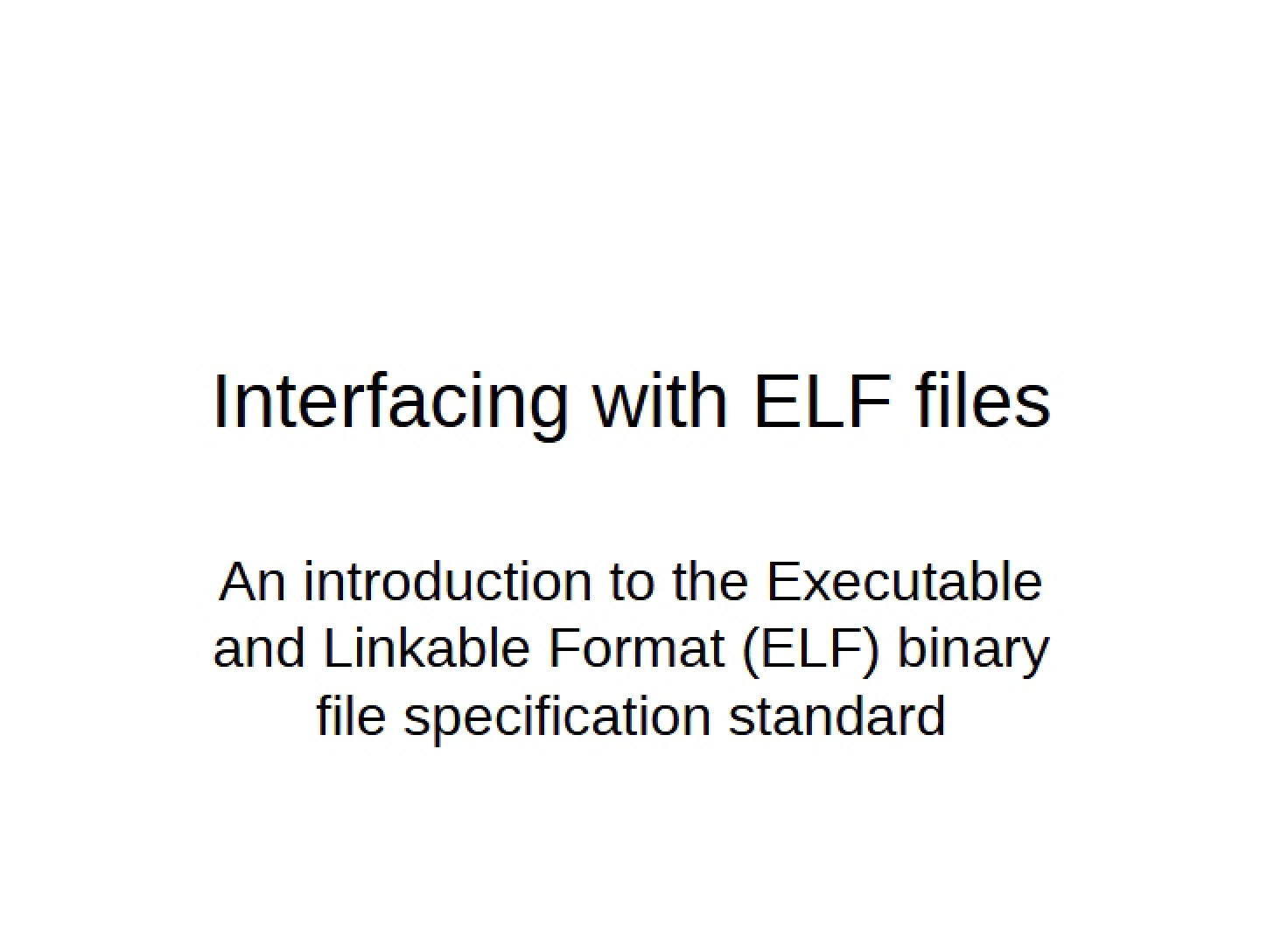 ELF File Interfacing