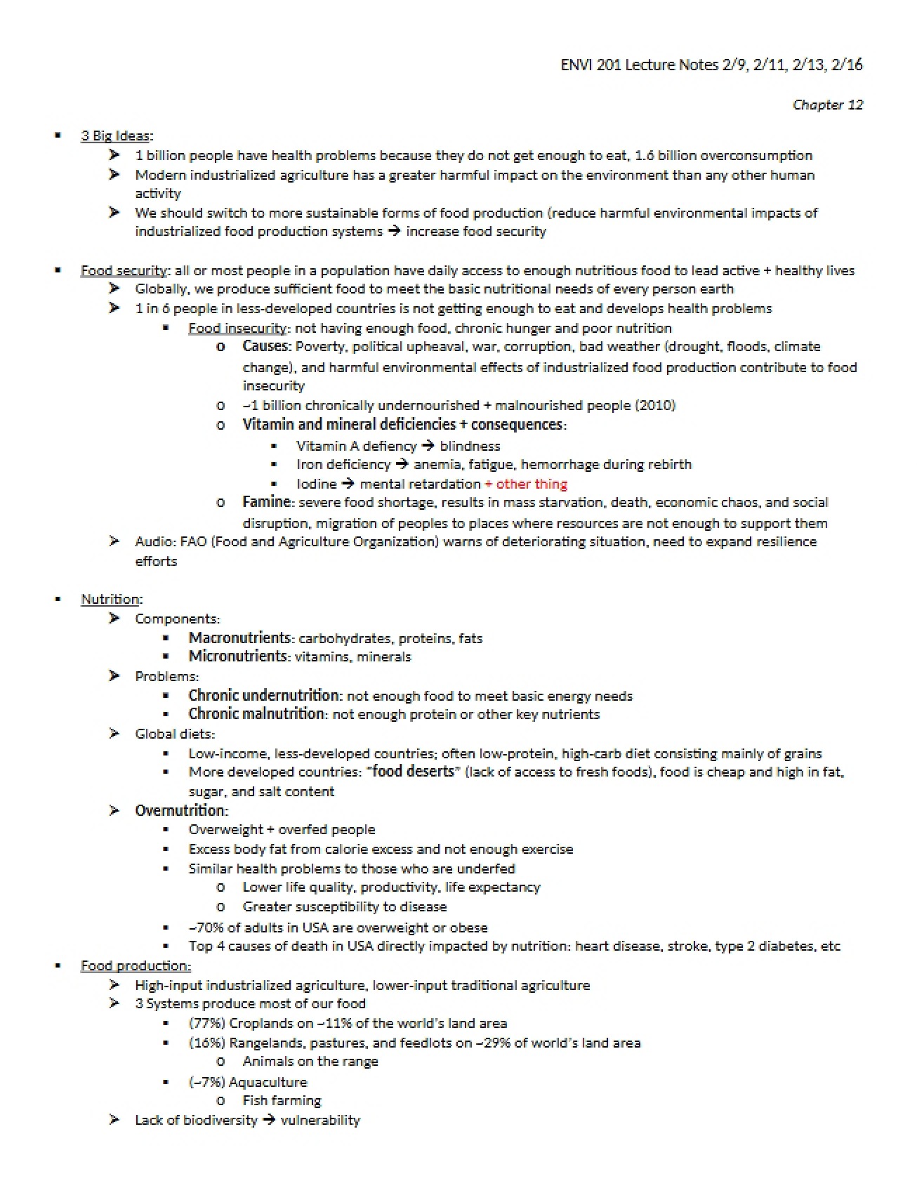 First Set of Environmental Science Lecture Notes