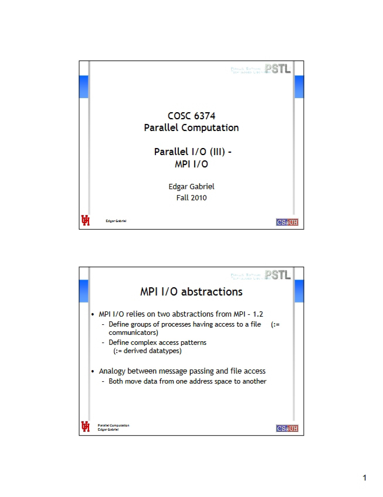 Parallel Computations Notes 2
