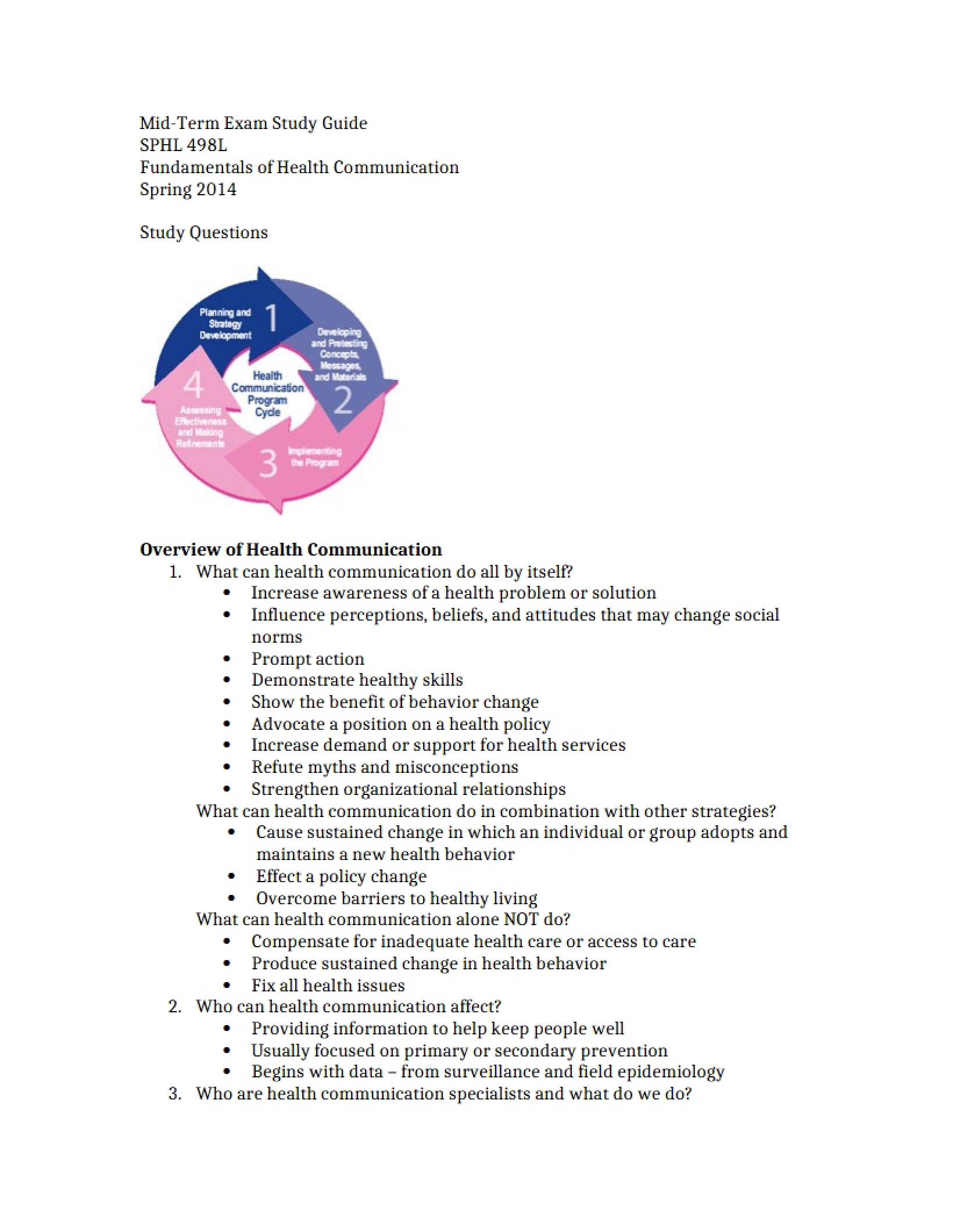 Study Guide Mid-Term