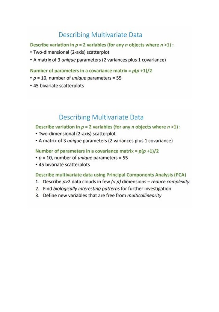 Association and Variation in Morphological Data