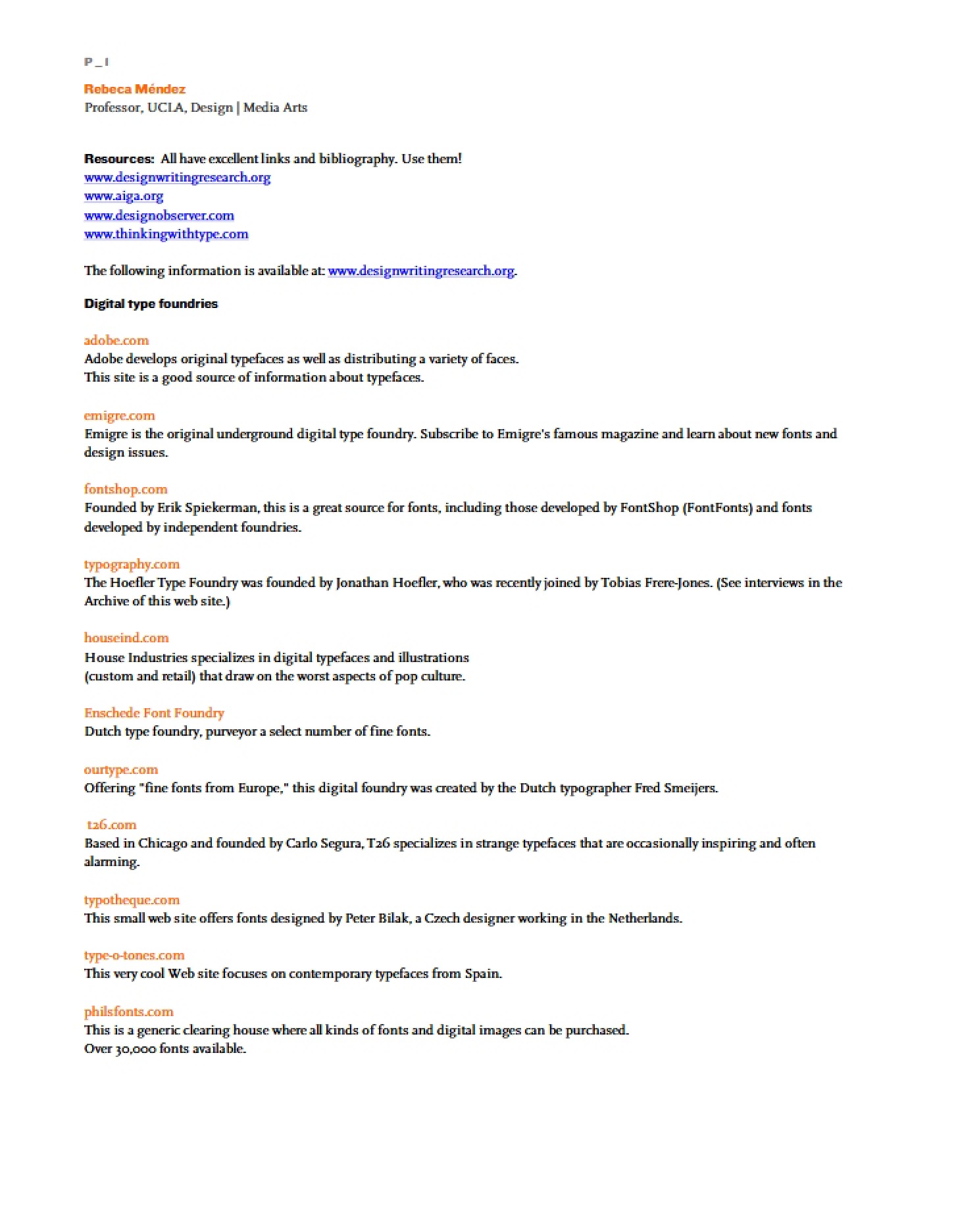 Resource List