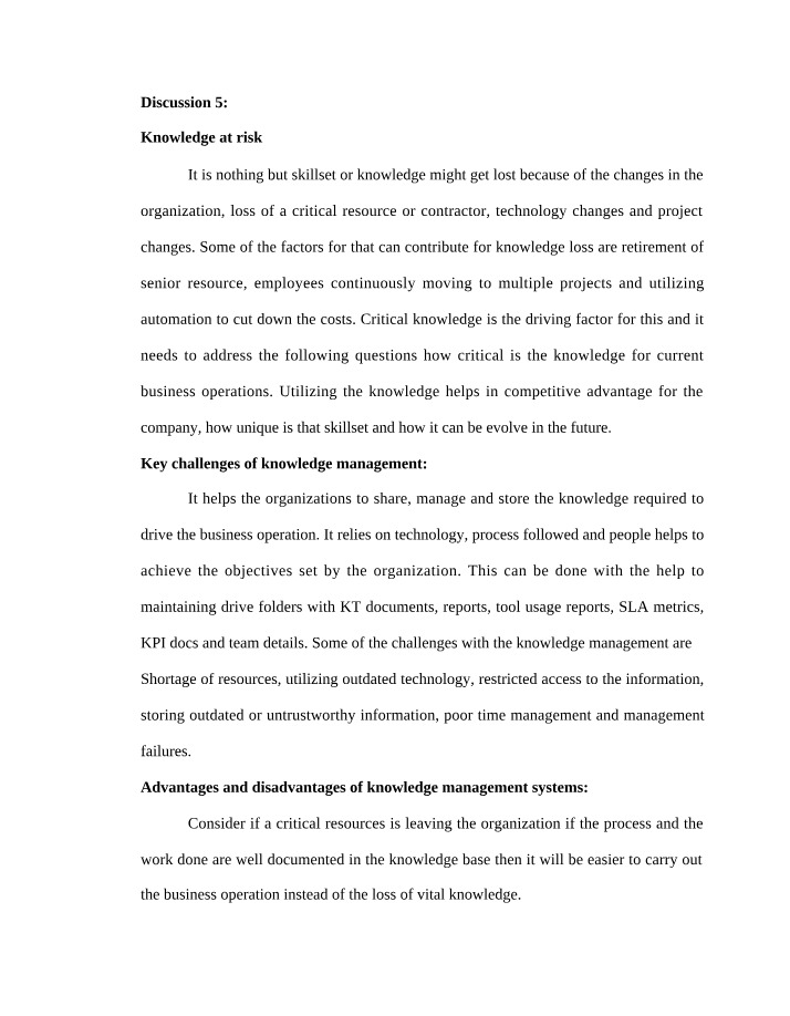 Risk and Management Discussion 6