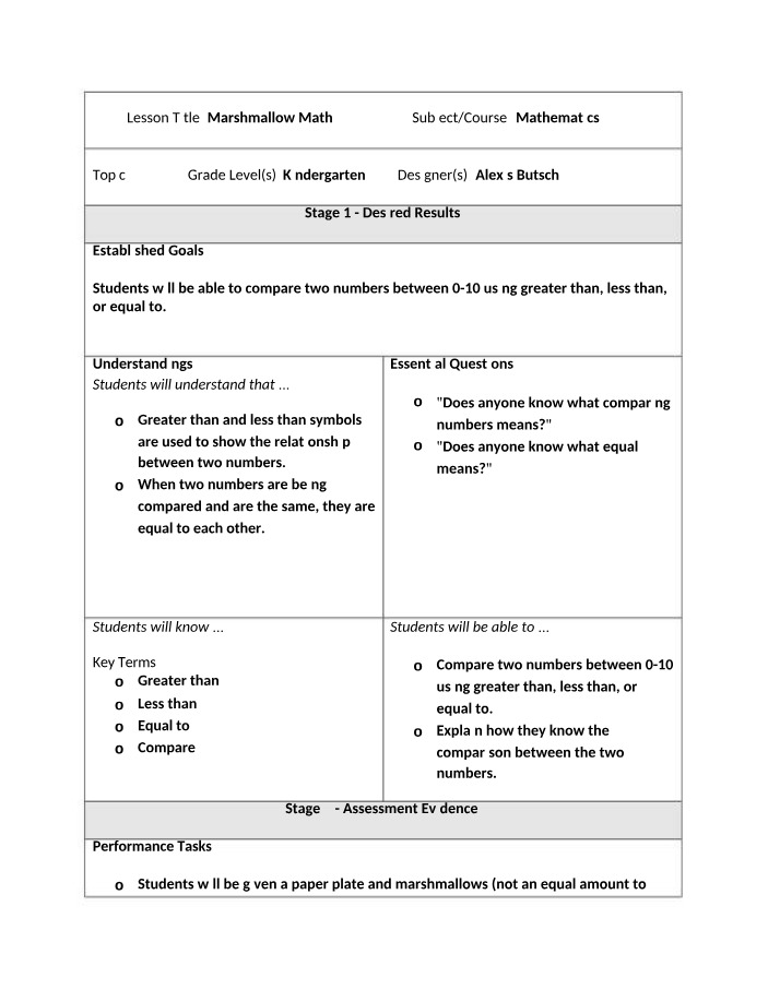 Backwards Planning Template