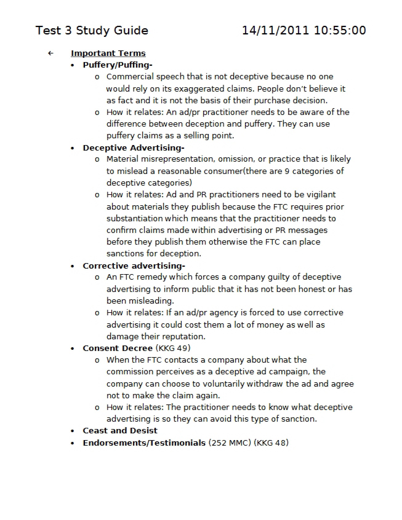 Guide for Test 3