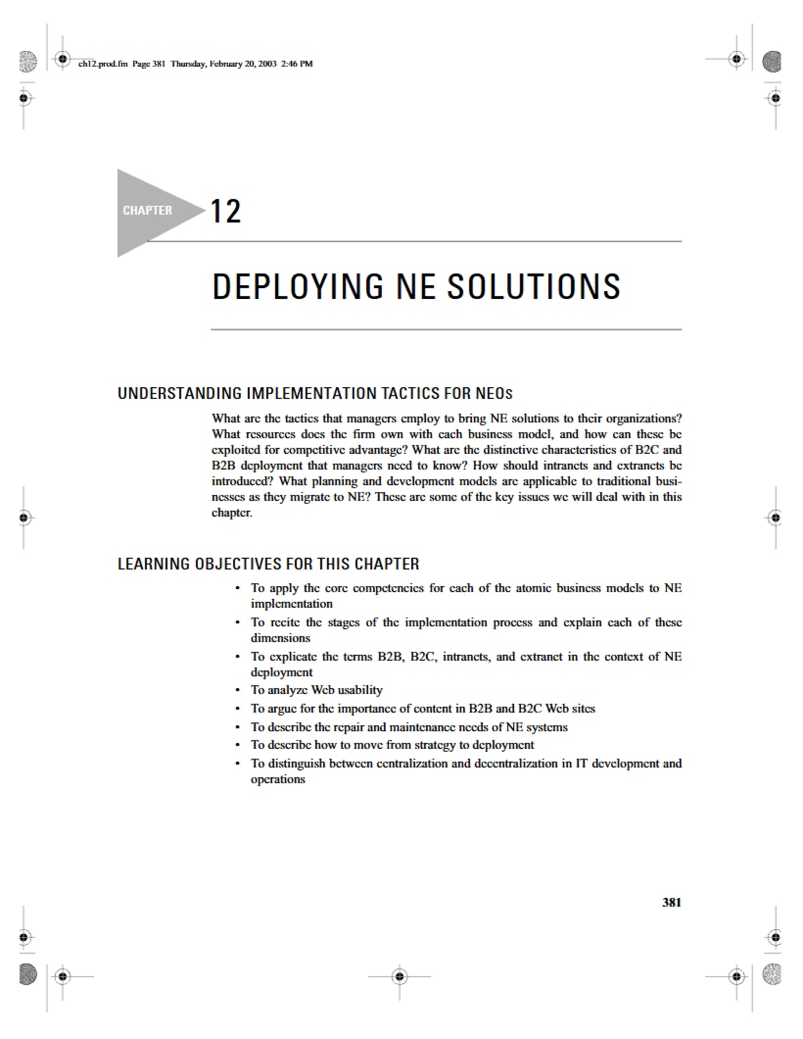 New Solutions Deployment