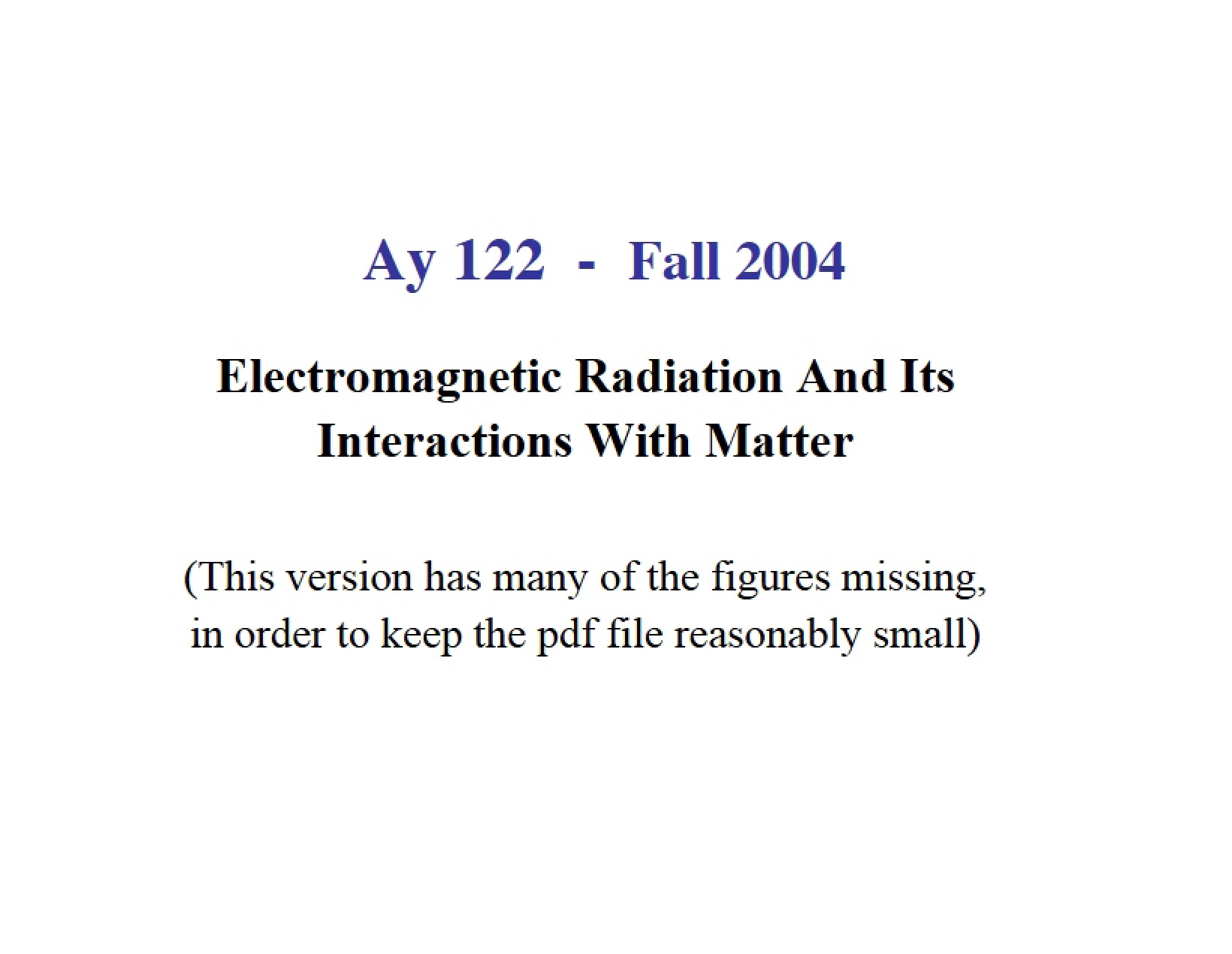 Radiation Electromagnetic