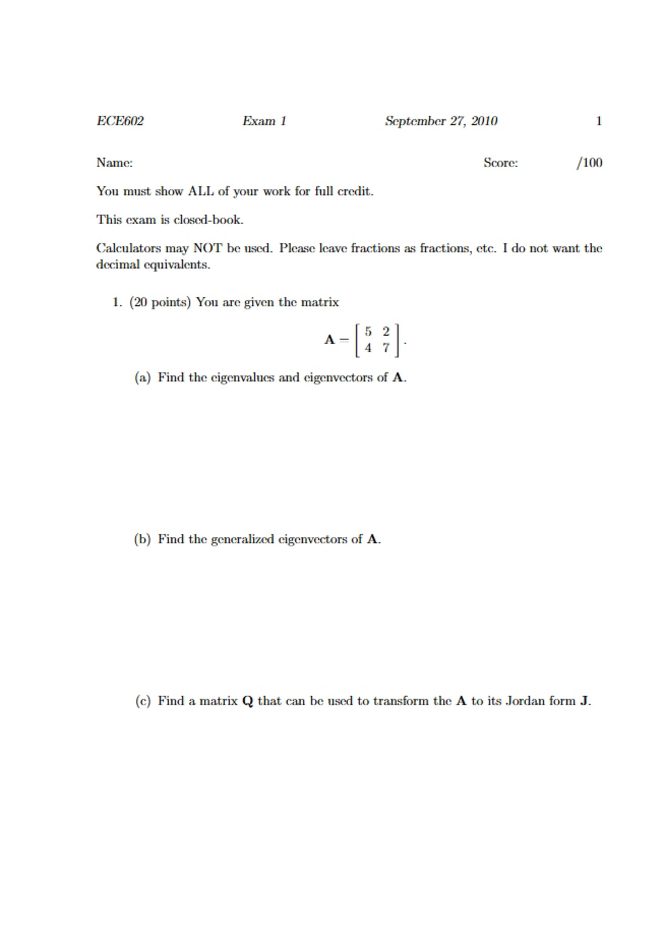 First Examination