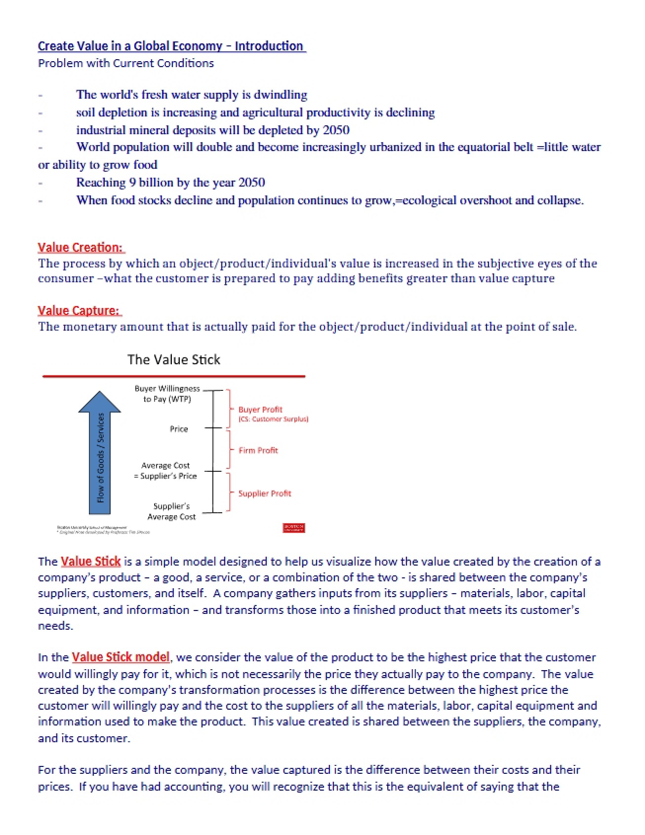 Introduction Value Creation in Global Economy