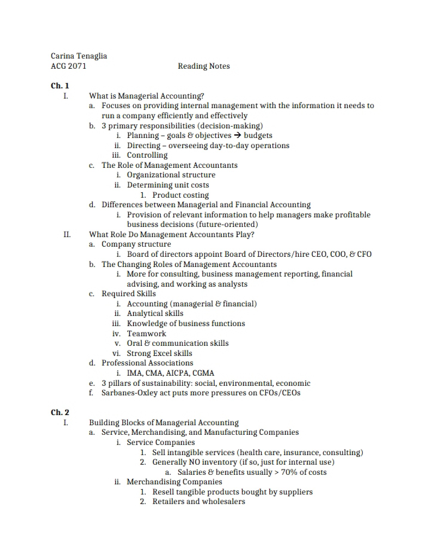 Managerial Financial Operations