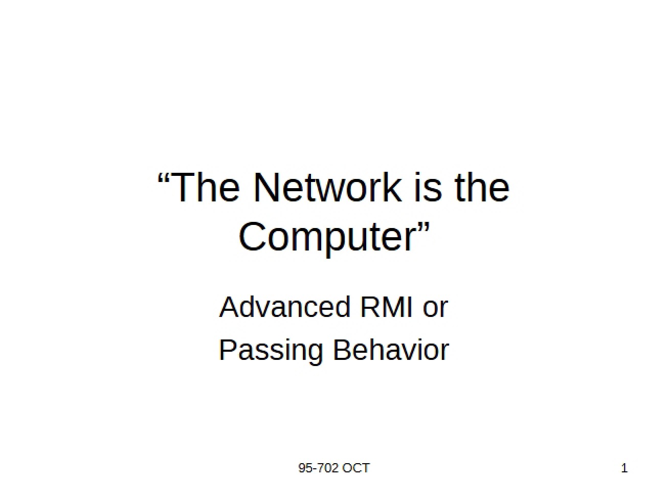 Computing as a Network Concept