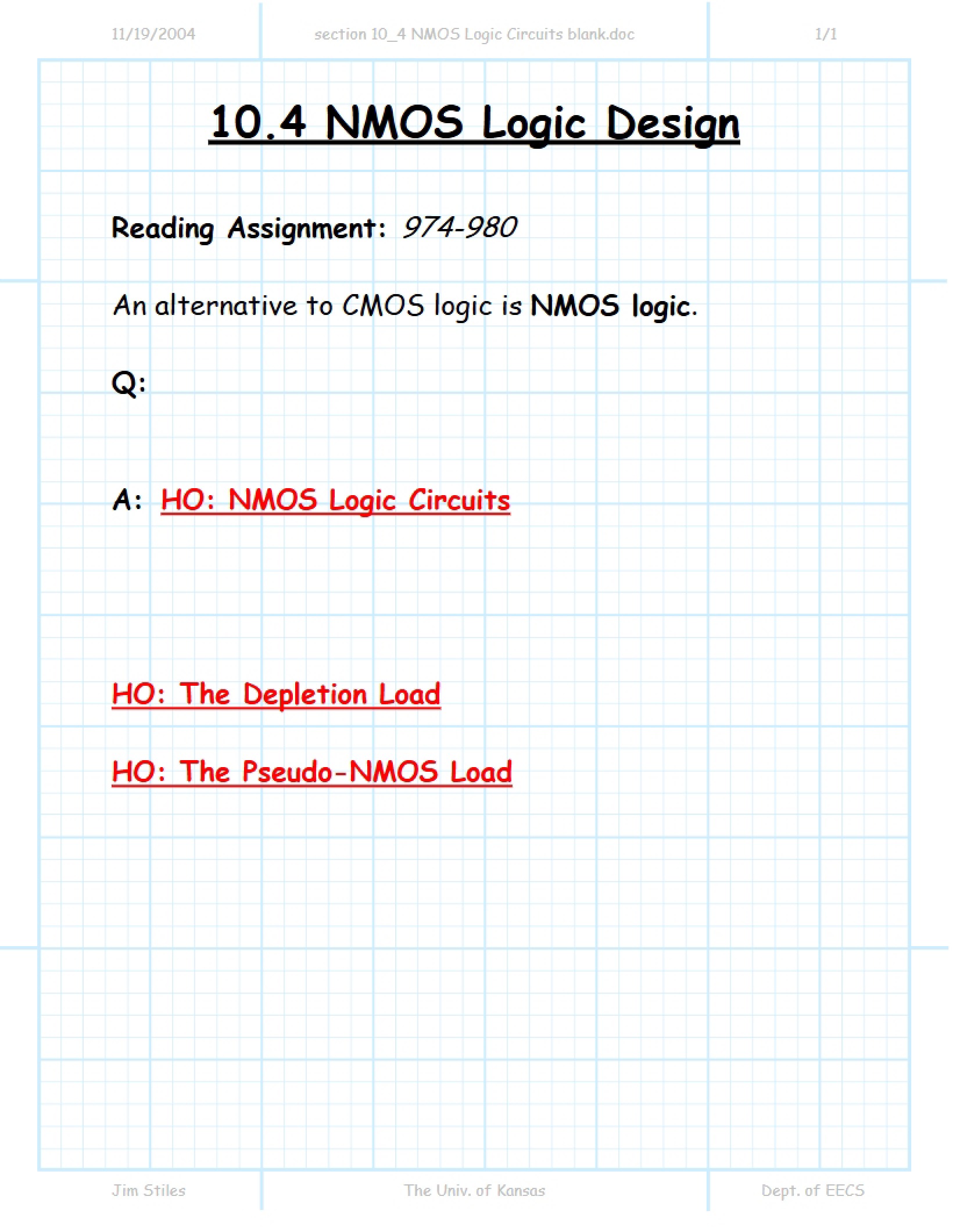 NMOS Logic Design Section 10.4
