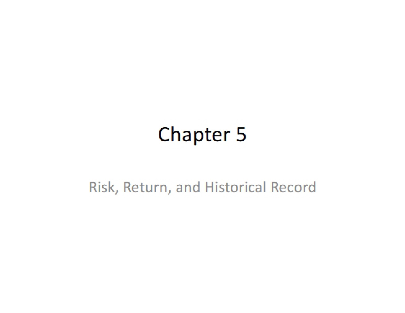 Chapter 5 Overview