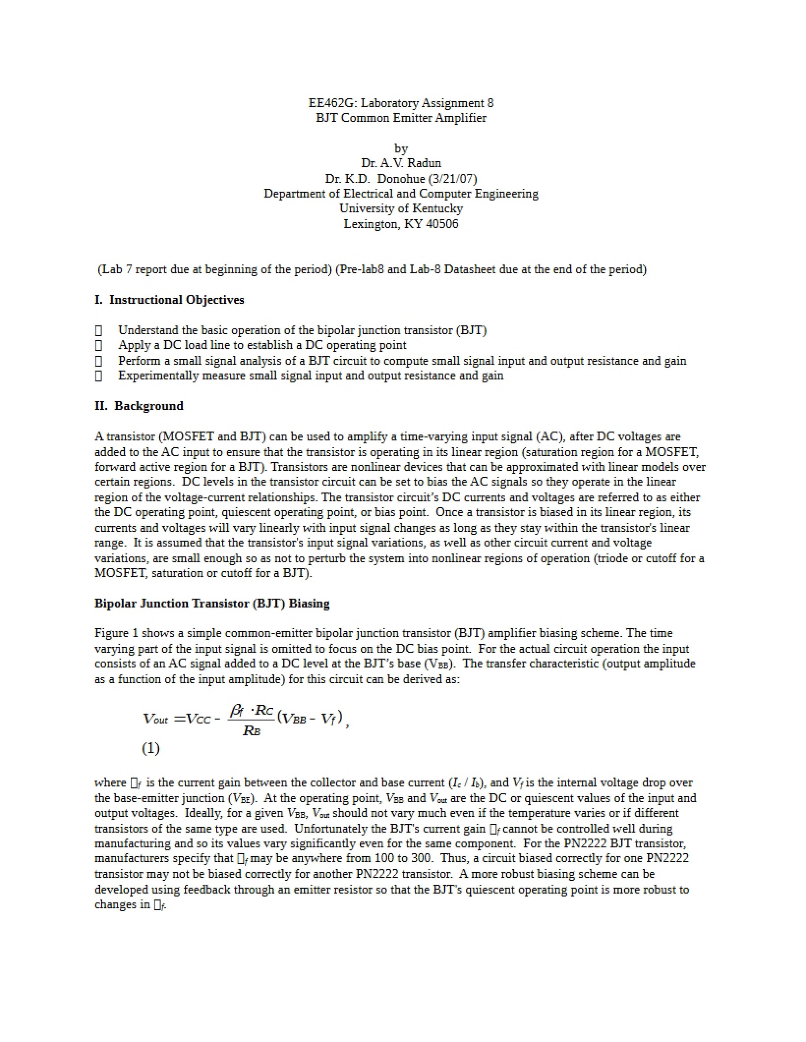 Lab Assignment Eight - 6 Pages