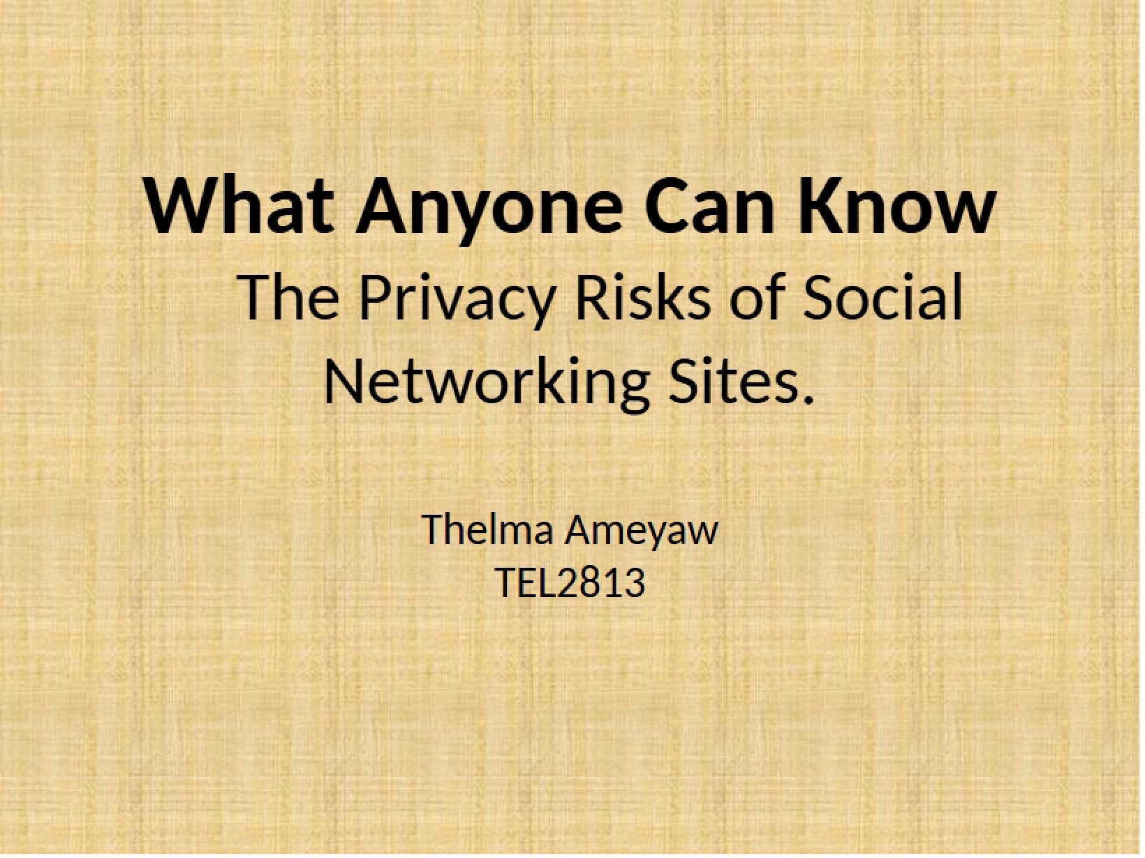 Social Networking Privacy Risks