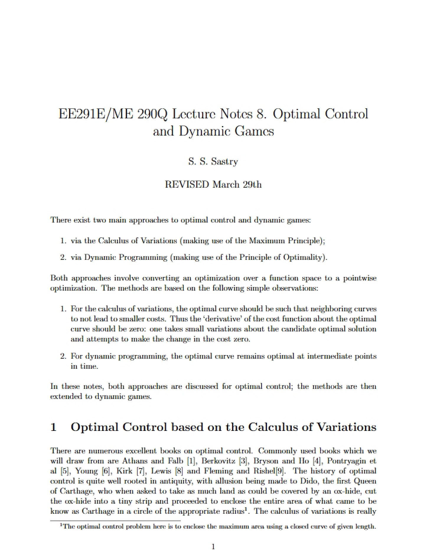 Dynamic Games and Optimal Control