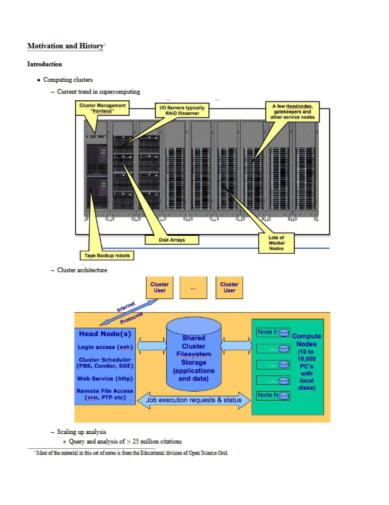 History and Motivation for HPC