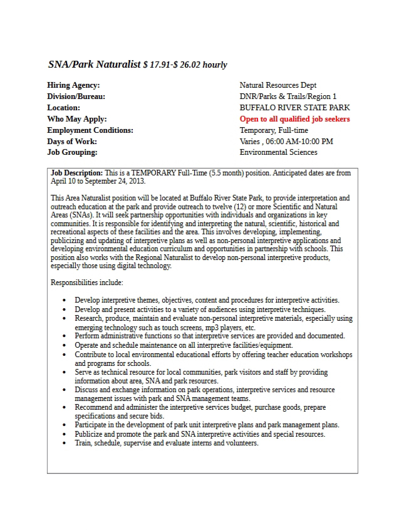 Position 2 Description Selection Committee