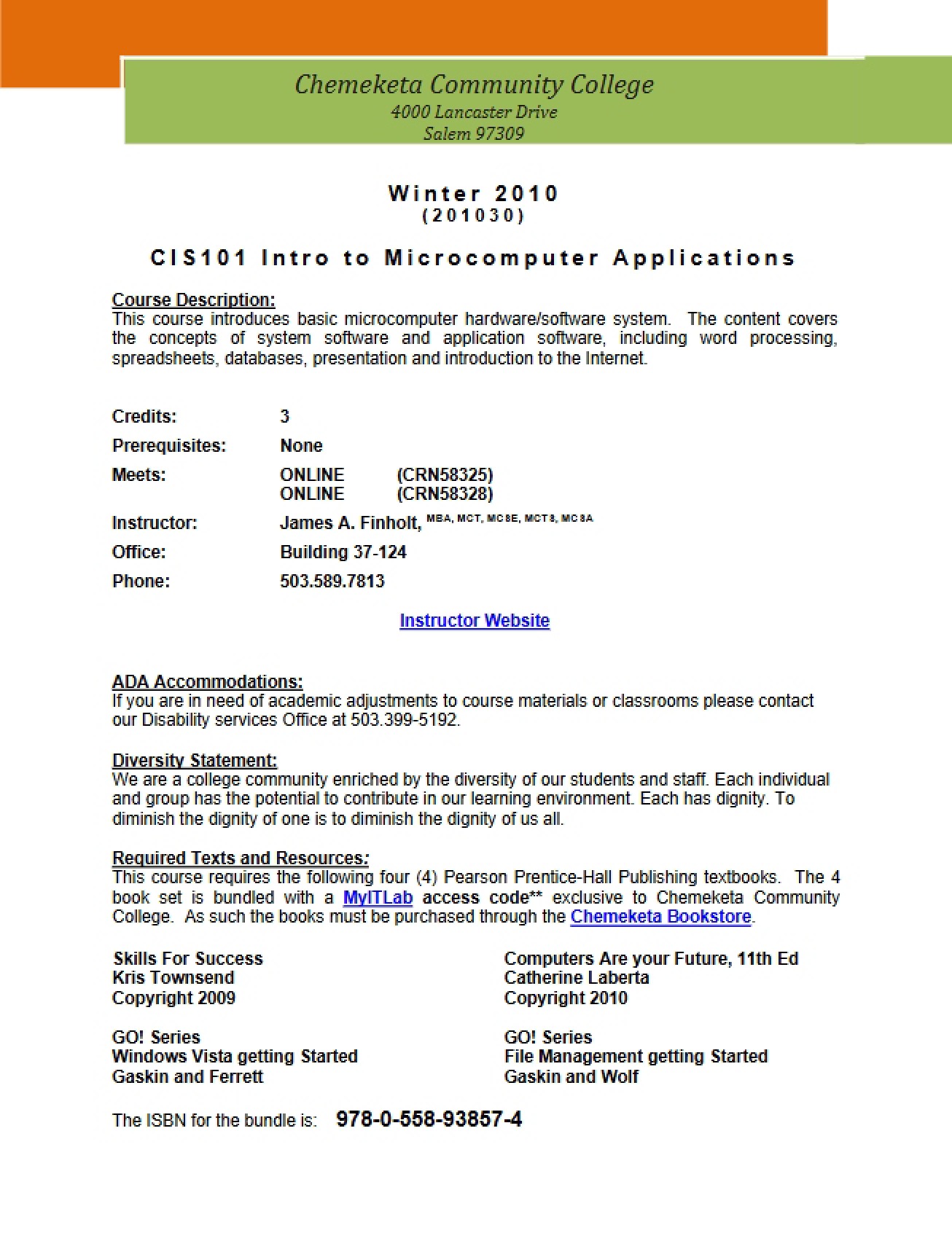 Microcomputer Applications Syllabus
