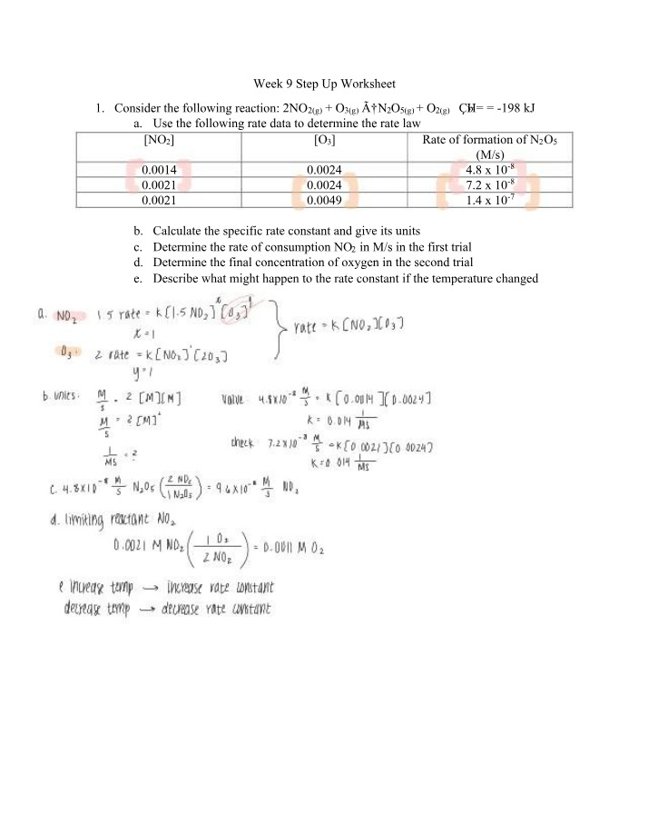 Step Up Worksheet Answers for Week 9