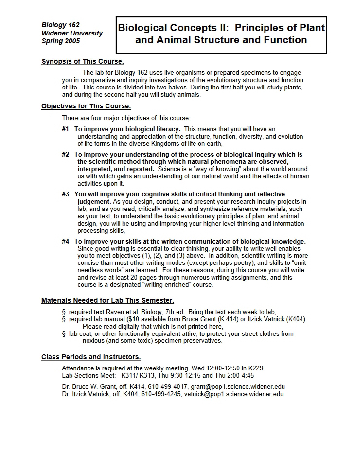 Course Syllabus