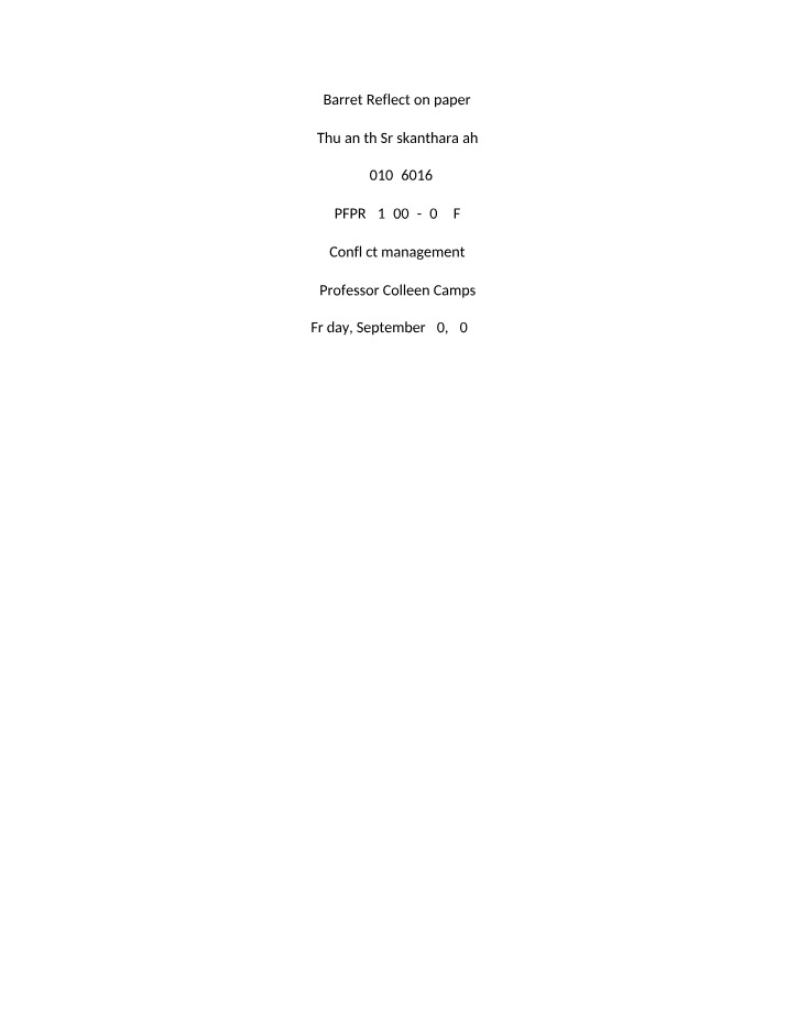 Reflection Paper - Elgin Barrett's Experiences with Ontario's Mental Health System