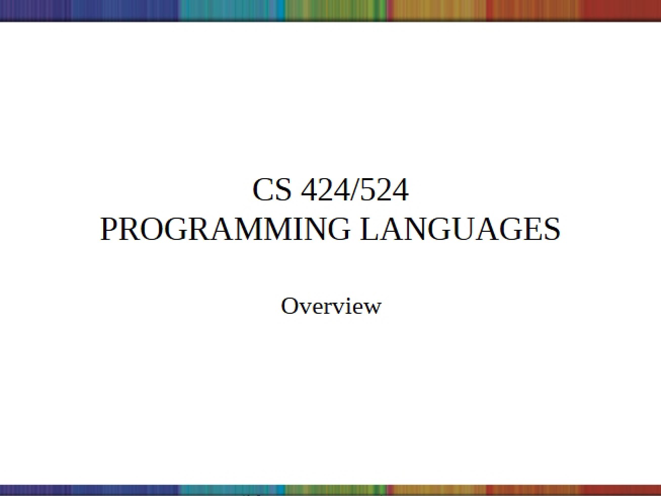 Languages for Programming