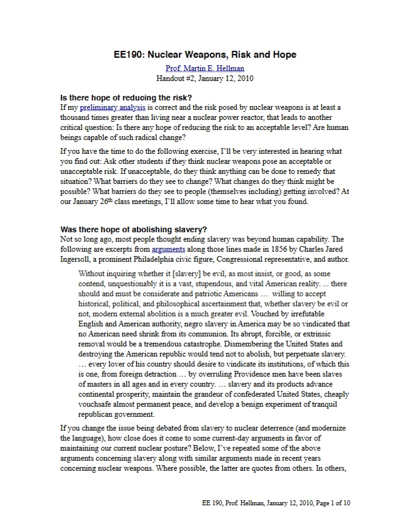 Second Handout for a Special Studies or Projects in Electrical Engineering Course