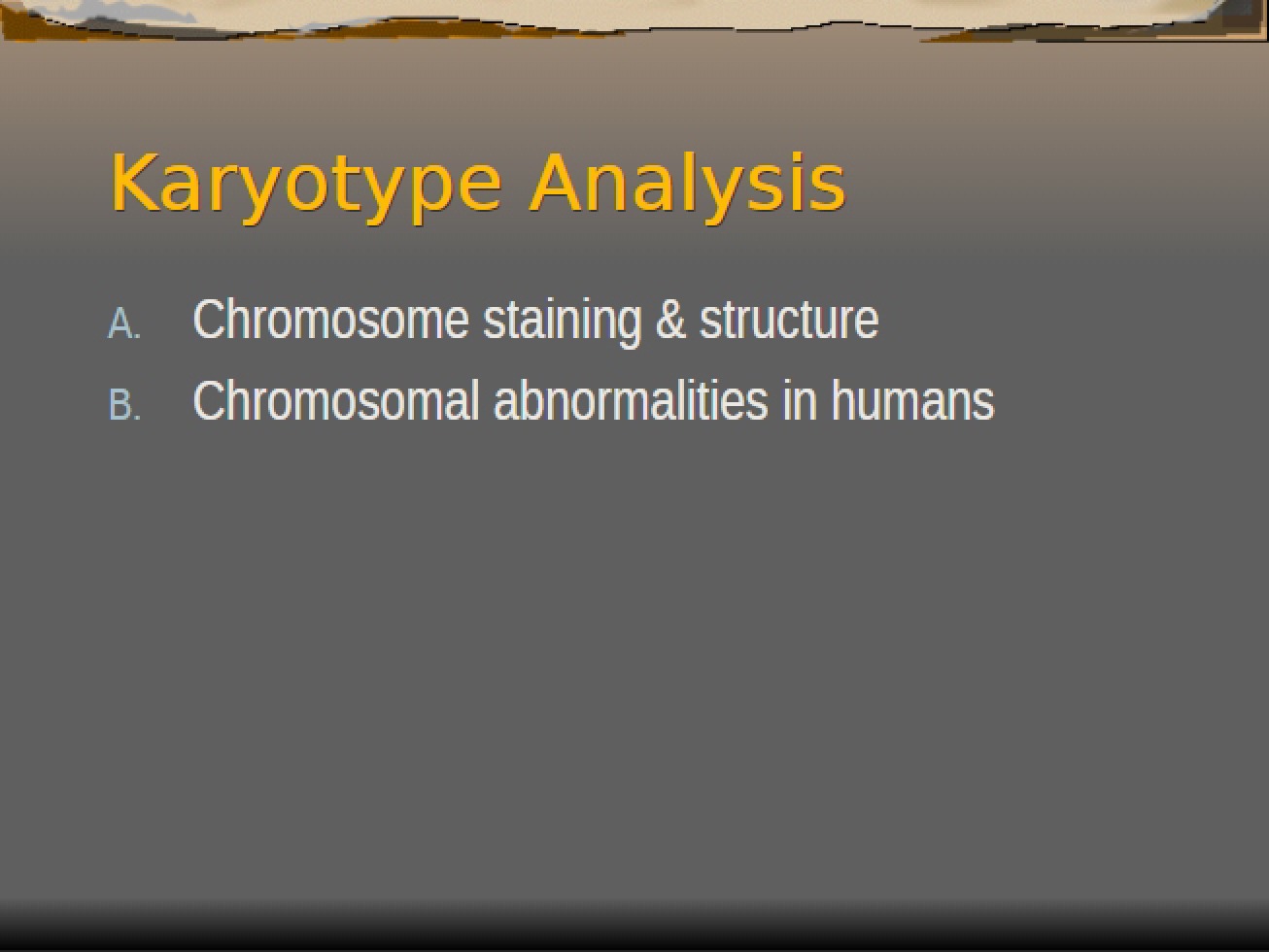 Introduction to the Principles of Karyotype Analysis