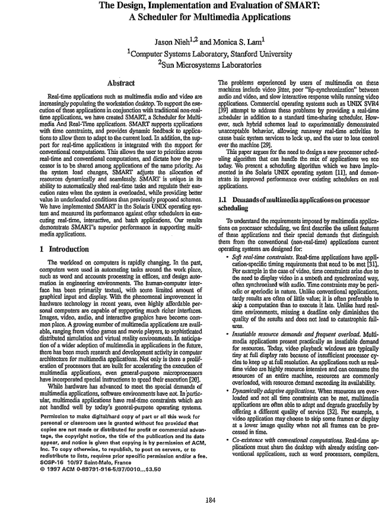 SMART Design, Implementation, and Evaluation