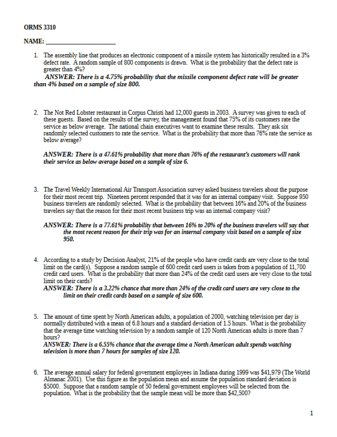 Chapter 7 Practice Problems