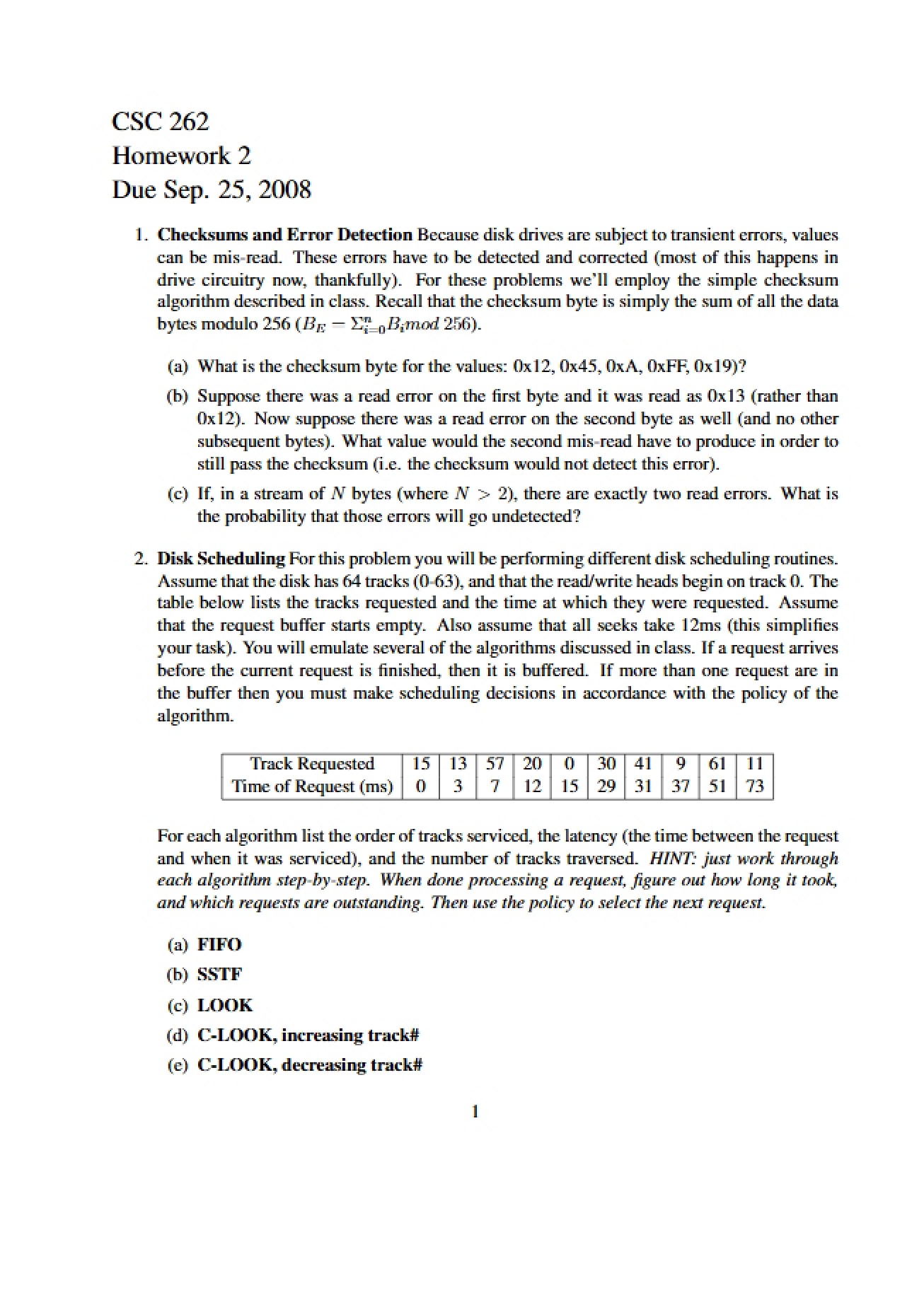 Homework Set 2 (CSC 262)