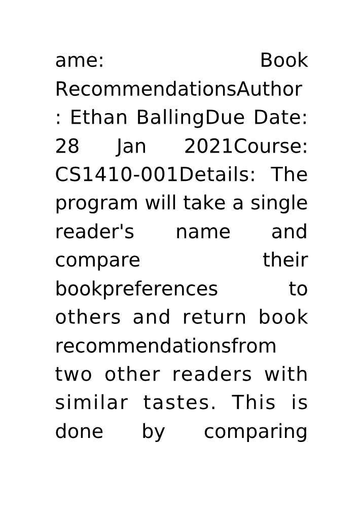 Your Book Recommendations