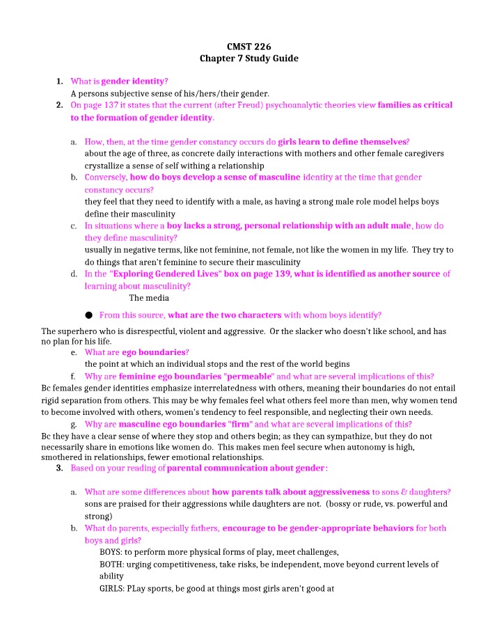 Chapter 7 Study Guide - CMST 226