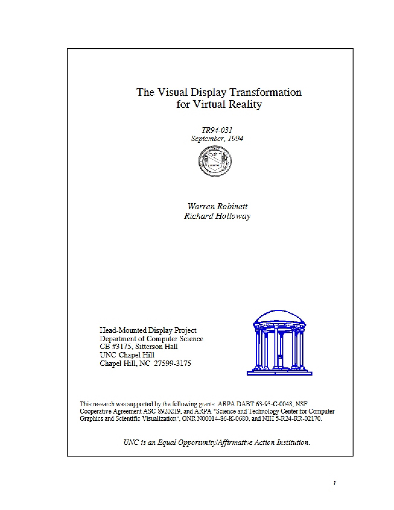 Visual Transformations for Virtual Displays