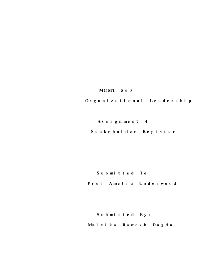 Written Assignment for Unit 4