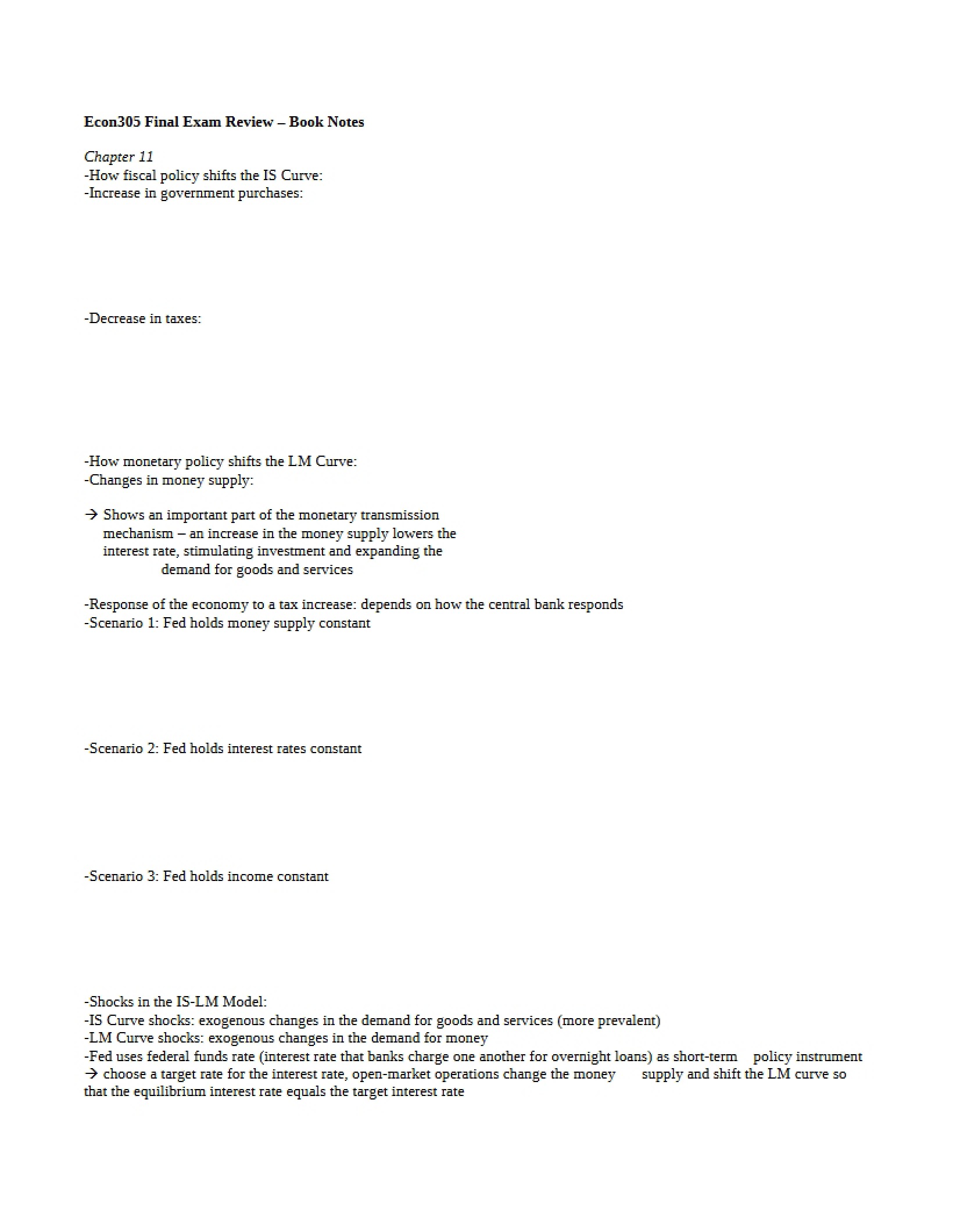 Final Examination Review