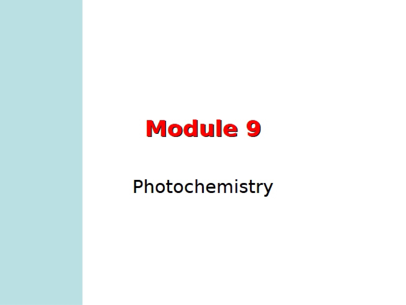 Introduction to Photochemistry