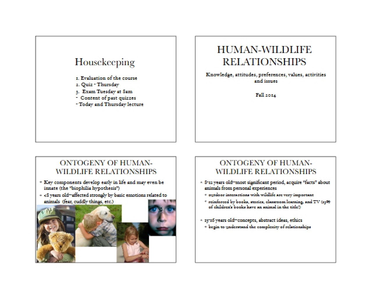 Human-Wildlife Relationships