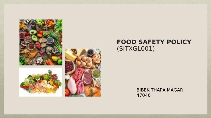 Policy on Food Safety