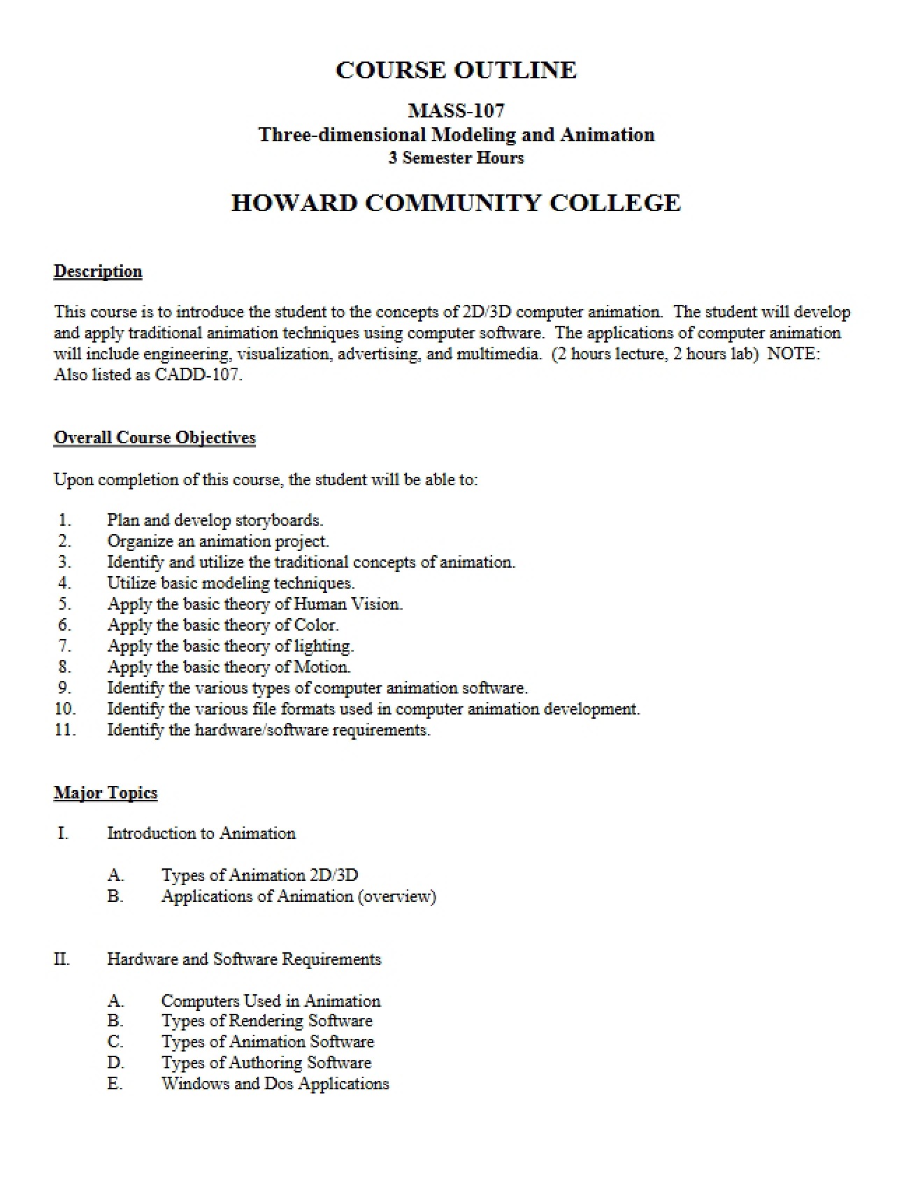 Outline for MASS 107