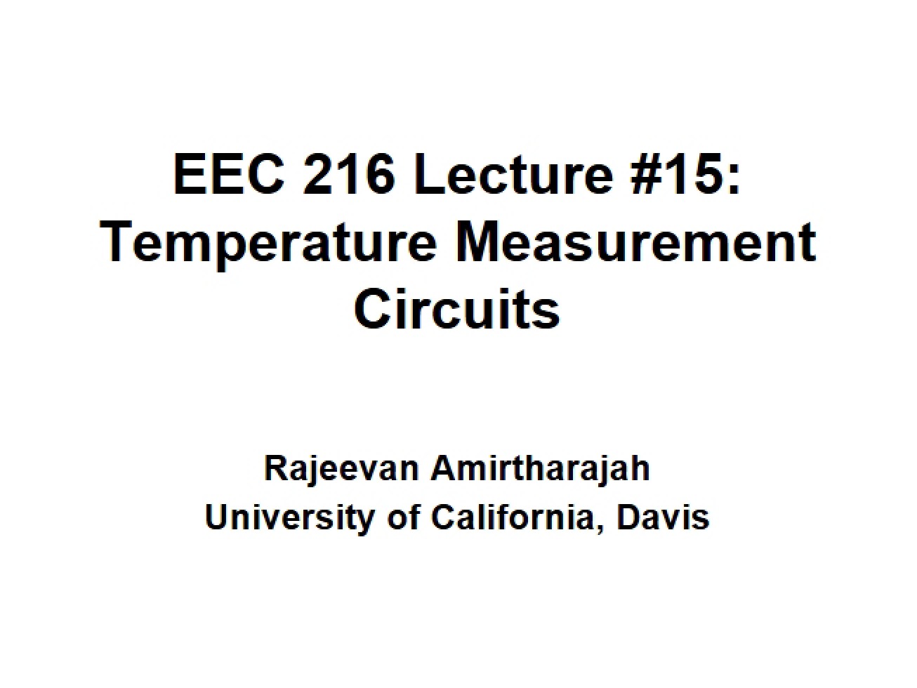 Measurement Circuits for Temperature