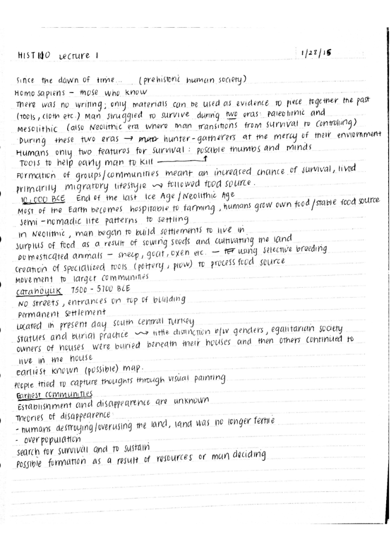 HIST 110 Notes (Set 1)