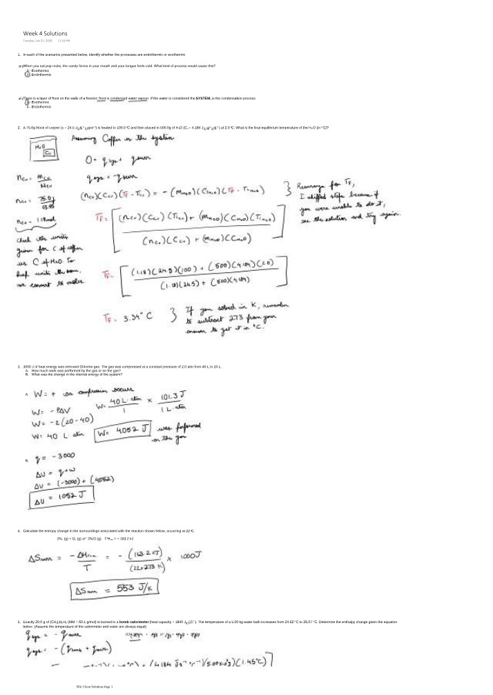 Solutions for Week 4