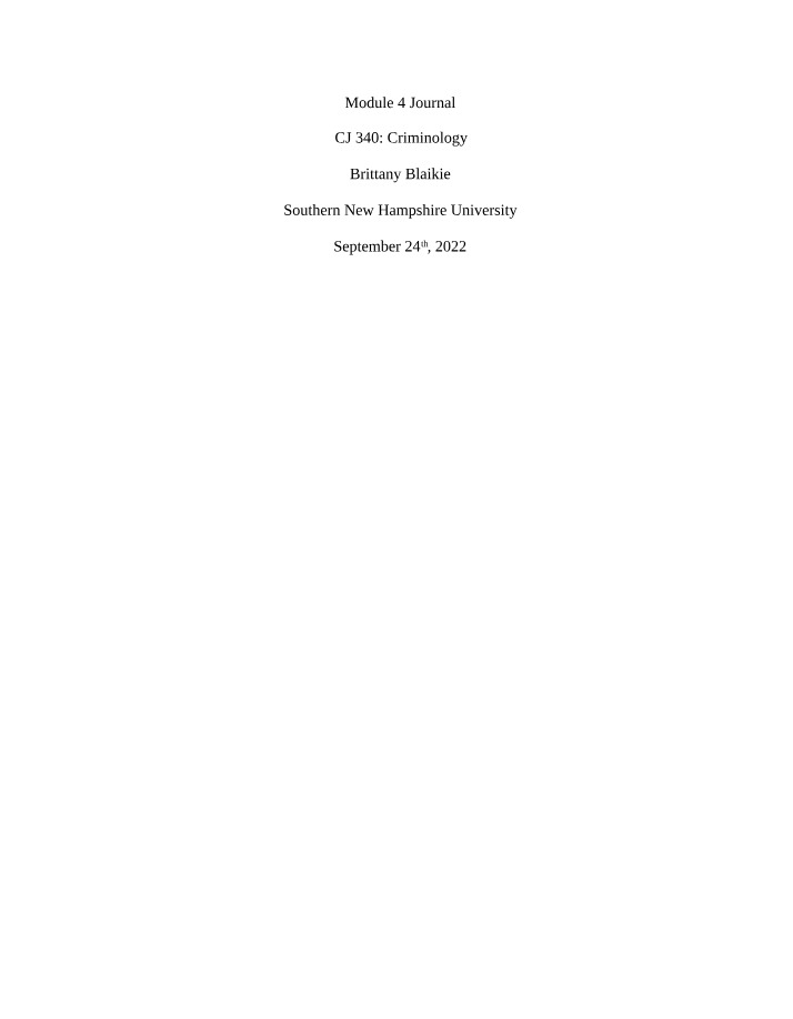 Module 4 Journal - CJ 340